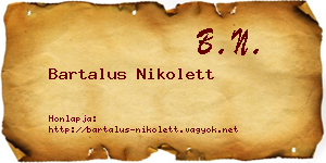 Bartalus Nikolett névjegykártya